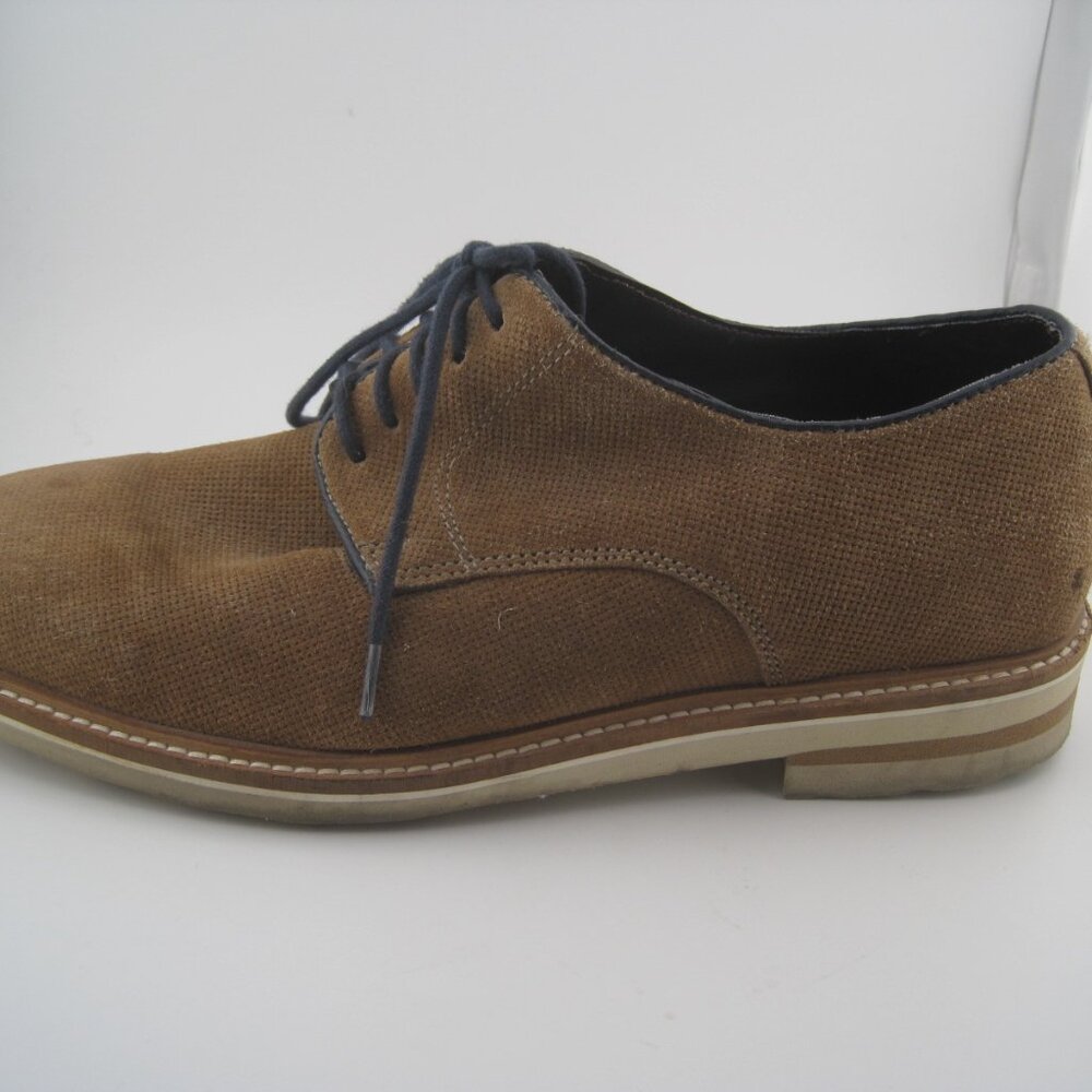 Steve Madden Men's Horten Oxford Carmel Tan Brown Canvas Leather Size 8 Shoes - Picture 6 of 12